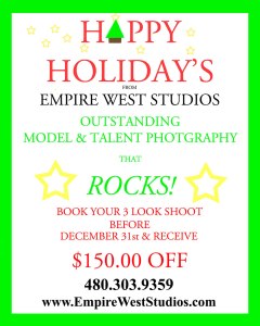 Models, Actors, Singers, Dancers...Book in December for your Photo Shoot in January or February and SAVE, SAVE, SAVE!!!